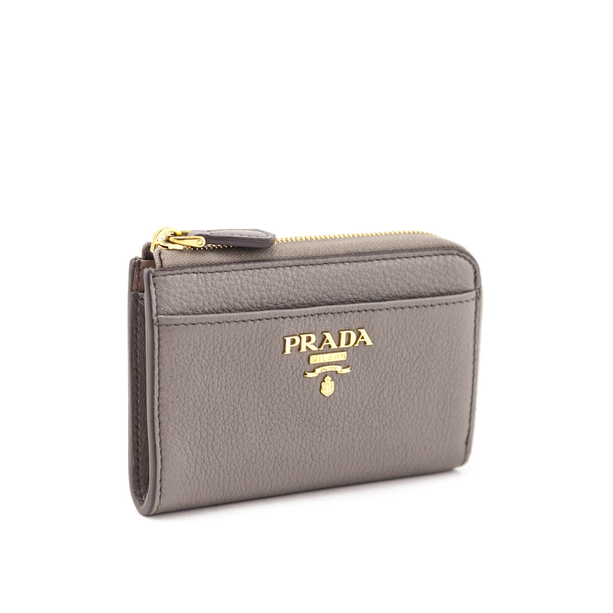 Prada Taupe Zip Around Keychain Wallet - Love that Bag etc - Preowned Authentic Designer Handbags & Preloved Fashions
