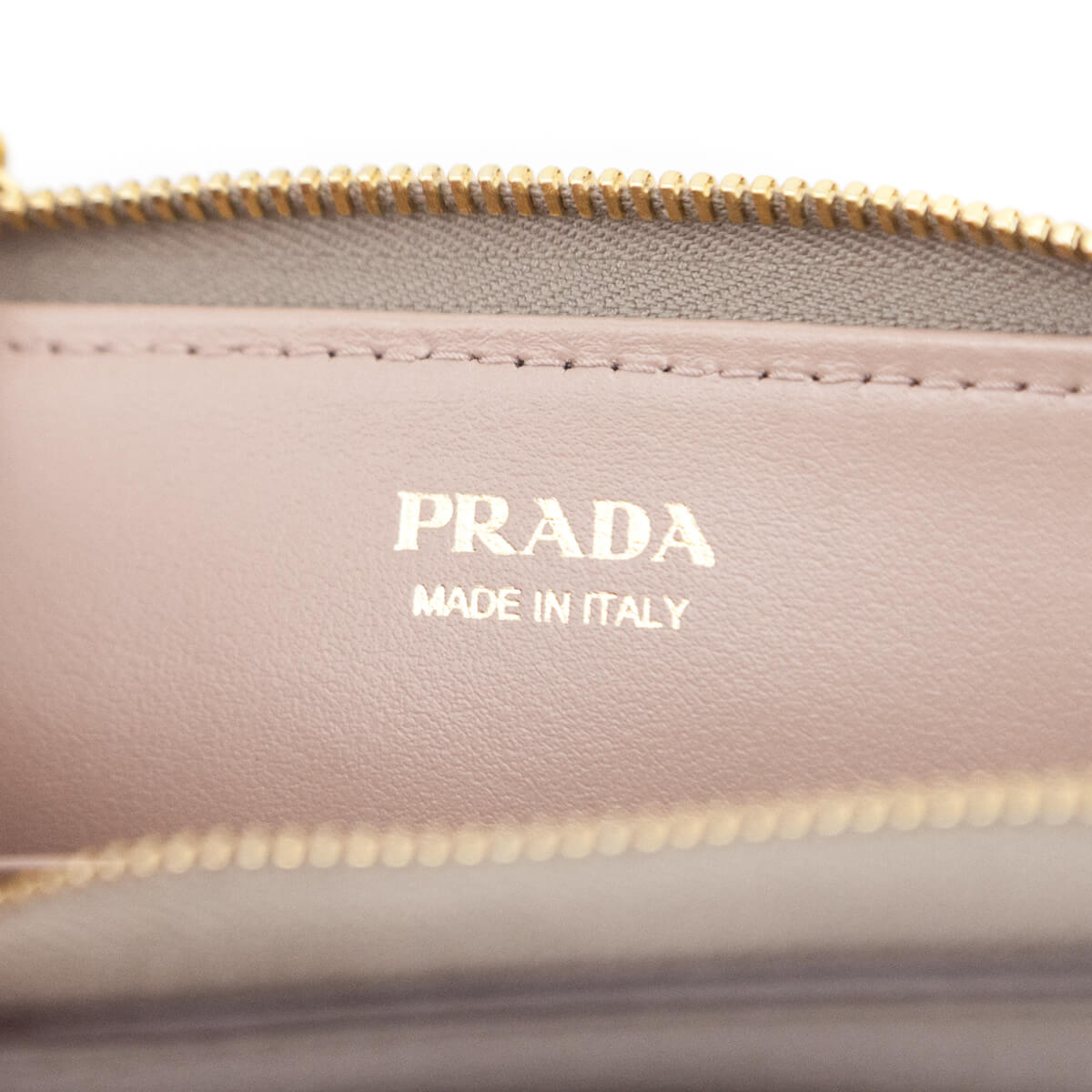 Prada Taupe Zip Around Keychain Wallet - Love that Bag etc - Preowned Authentic Designer Handbags & Preloved Fashions
