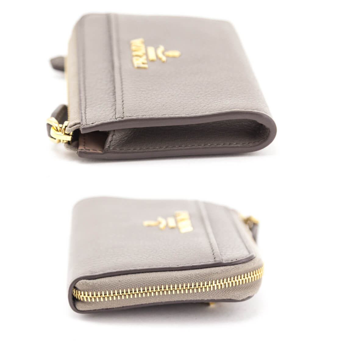 Prada Taupe Zip Around Keychain Wallet - Love that Bag etc - Preowned Authentic Designer Handbags & Preloved Fashions