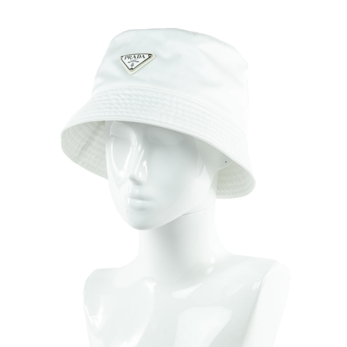 Prada White Re-Nylon Bucket Hat Size L - Love that Bag etc - Preowned Authentic Designer Handbags & Preloved Fashions