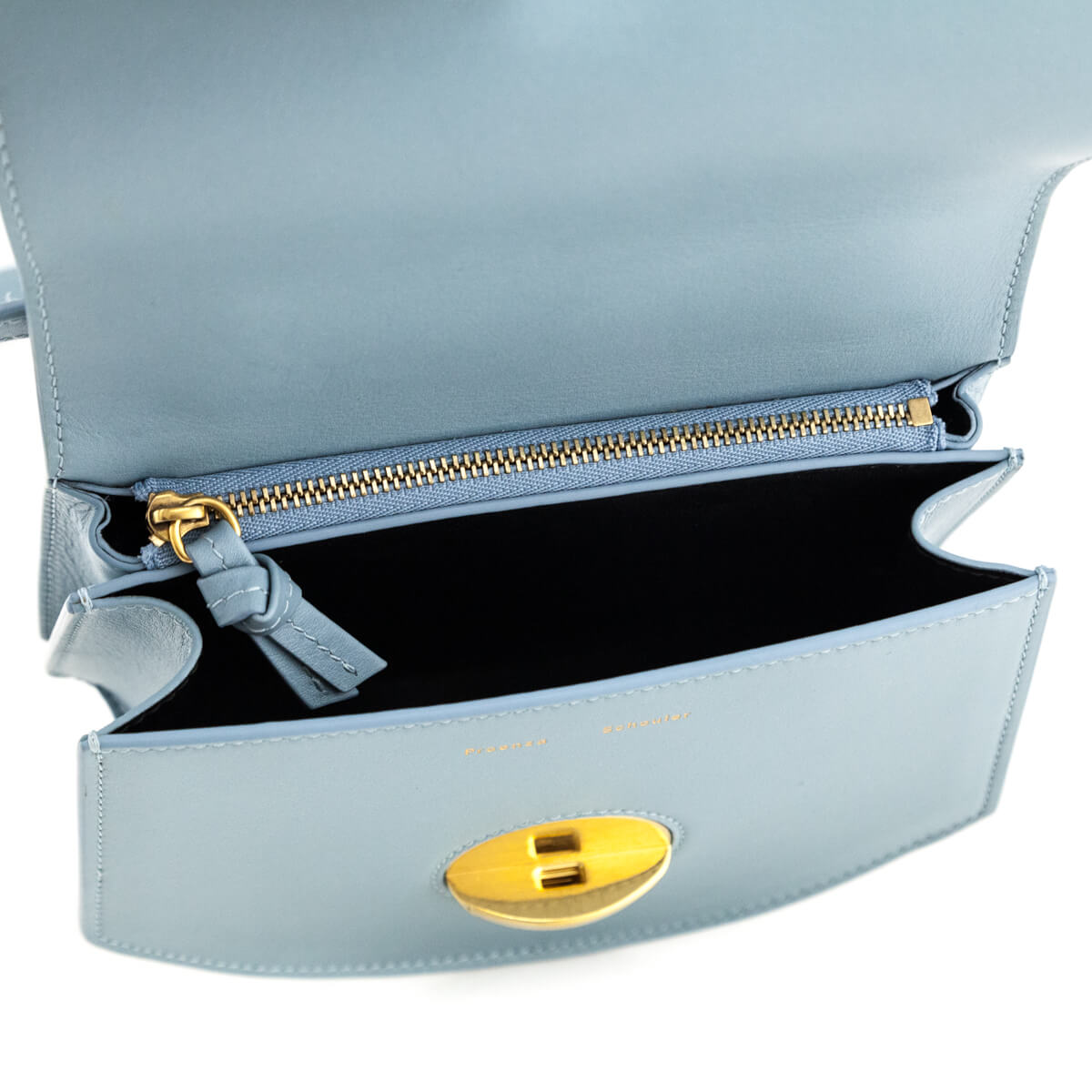 Proenza Schouler Blue Stone Smooth Calfskin Mini Round Dia Bag - Love that Bag etc - Preowned Authentic Designer Handbags & Preloved Fashions