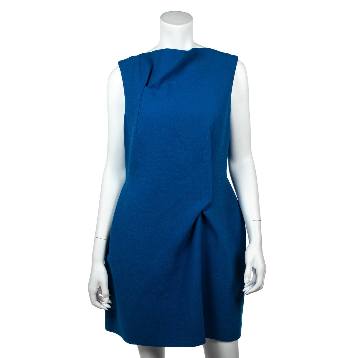 Roland Mouret Blue Wool Crepe Dress Size XL | UK 16 - Love that Bag etc - Preowned Authentic Designer Handbags & Preloved Fashions