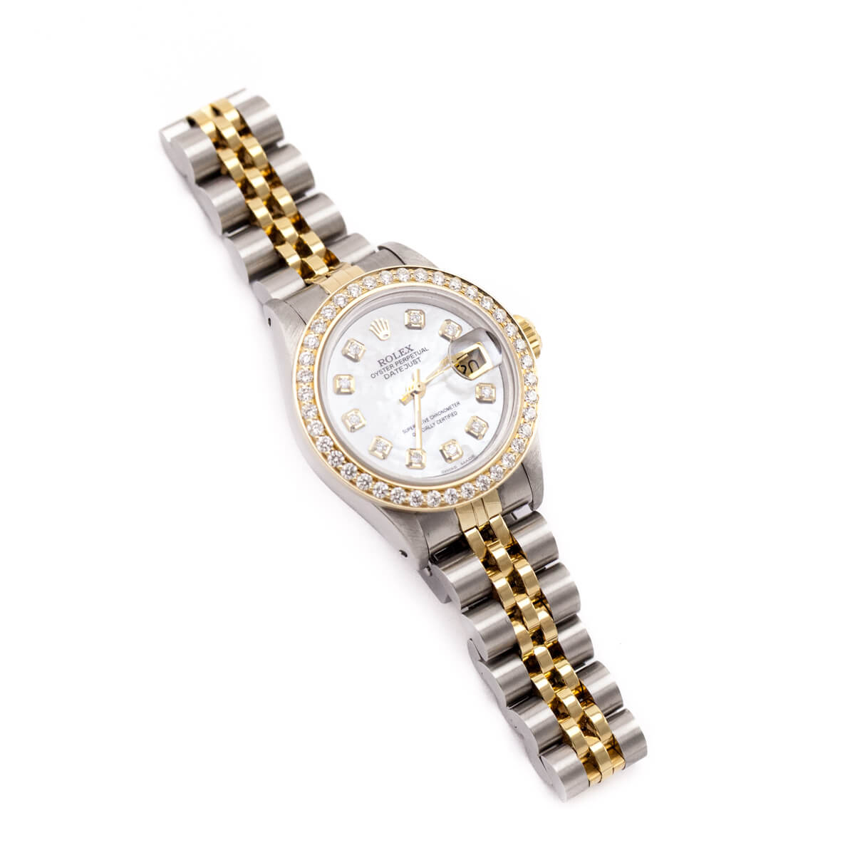 Rolex Gold & Stainless Mother of Pearl Diamond Bezel Datejust 26mm - Love that Bag etc - Preowned Authentic Designer Handbags & Preloved Fashions