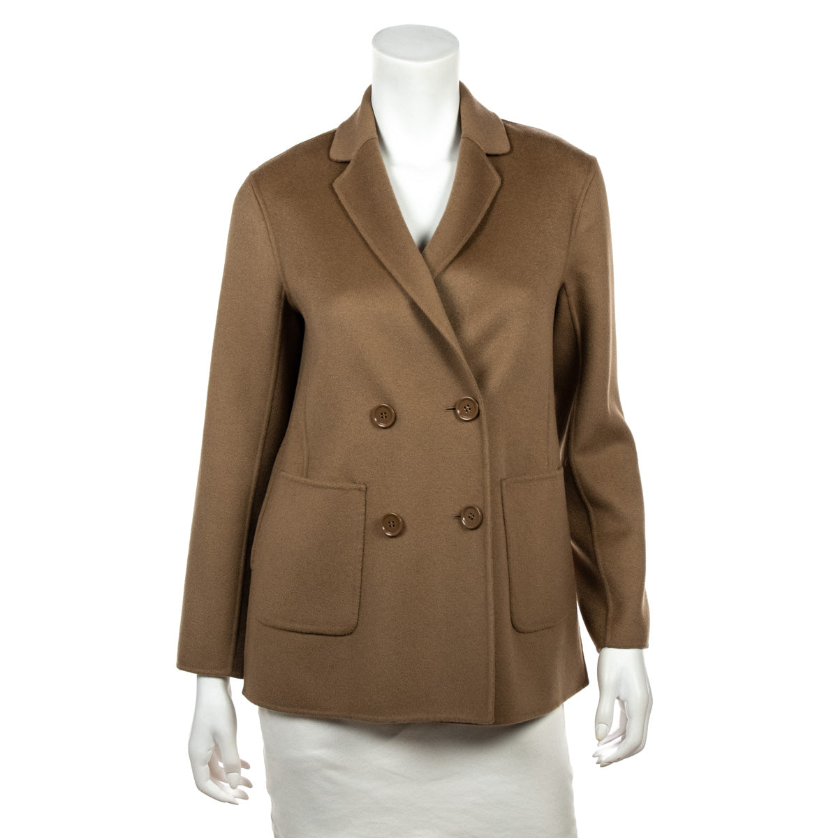 Max Mara Tan Wool City Jacket Size XS | IT 38 - Love that Bag etc - Preowned Authentic Designer Handbags & Preloved Fashions