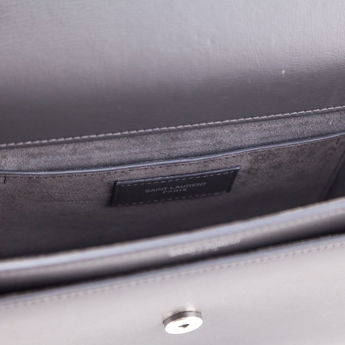 Saint Laurent Anthracite Smooth Calfskin Medium Monogram Sunset Satchel - Love that Bag etc - Preowned Authentic Designer Handbags & Preloved Fashions