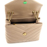 Saint Laurent Beige Calfskin Y Quilted Monogram Small Loulou Chain Satchel - Love that Bag etc - Preowned Authentic Designer Handbags & Preloved Fashions