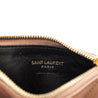 Saint Laurent Beige Grain De Poudre Matelasse Chevron Monogram Fragments Zippered Card Case - Love that Bag etc - Preowned Authentic Designer Handbags & Preloved Fashions