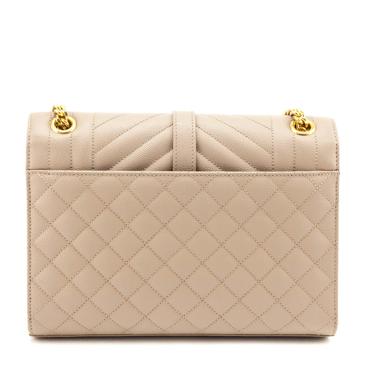 Saint Laurent Beige Grain De Poudre Mixed Matelasse Triquilt Medium Monogram Satchel - Love that Bag etc - Preowned Authentic Designer Handbags & Preloved Fashions