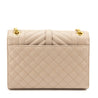Saint Laurent Beige Grain De Poudre Mixed Matelasse Triquilt Medium Monogram Satchel - Love that Bag etc - Preowned Authentic Designer Handbags & Preloved Fashions