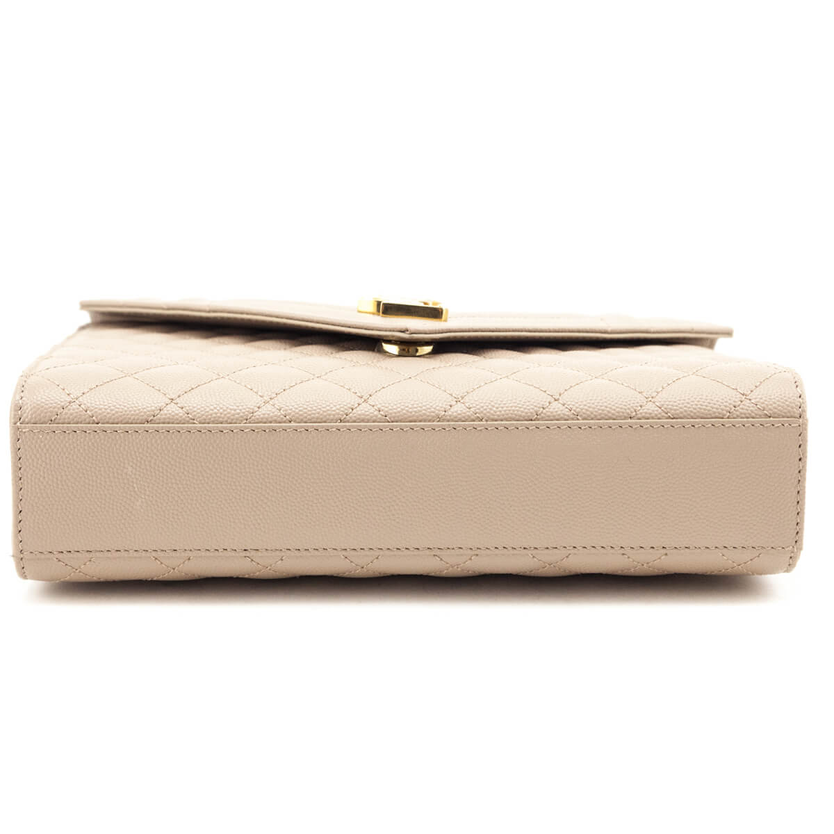 Saint Laurent Beige Grain De Poudre Mixed Matelasse Triquilt Medium Monogram Satchel - Love that Bag etc - Preowned Authentic Designer Handbags & Preloved Fashions