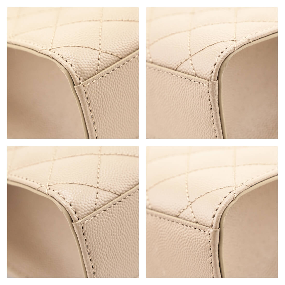 Saint Laurent Beige Grain De Poudre Mixed Matelasse Triquilt Medium Monogram Satchel - Love that Bag etc - Preowned Authentic Designer Handbags & Preloved Fashions