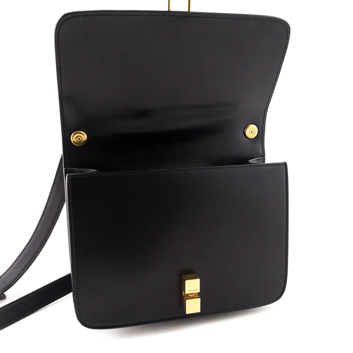 Saint Laurent Black Box Calfskin Le Carre Shoulder Bag - Love that Bag etc - Preowned Authentic Designer Handbags & Preloved Fashions