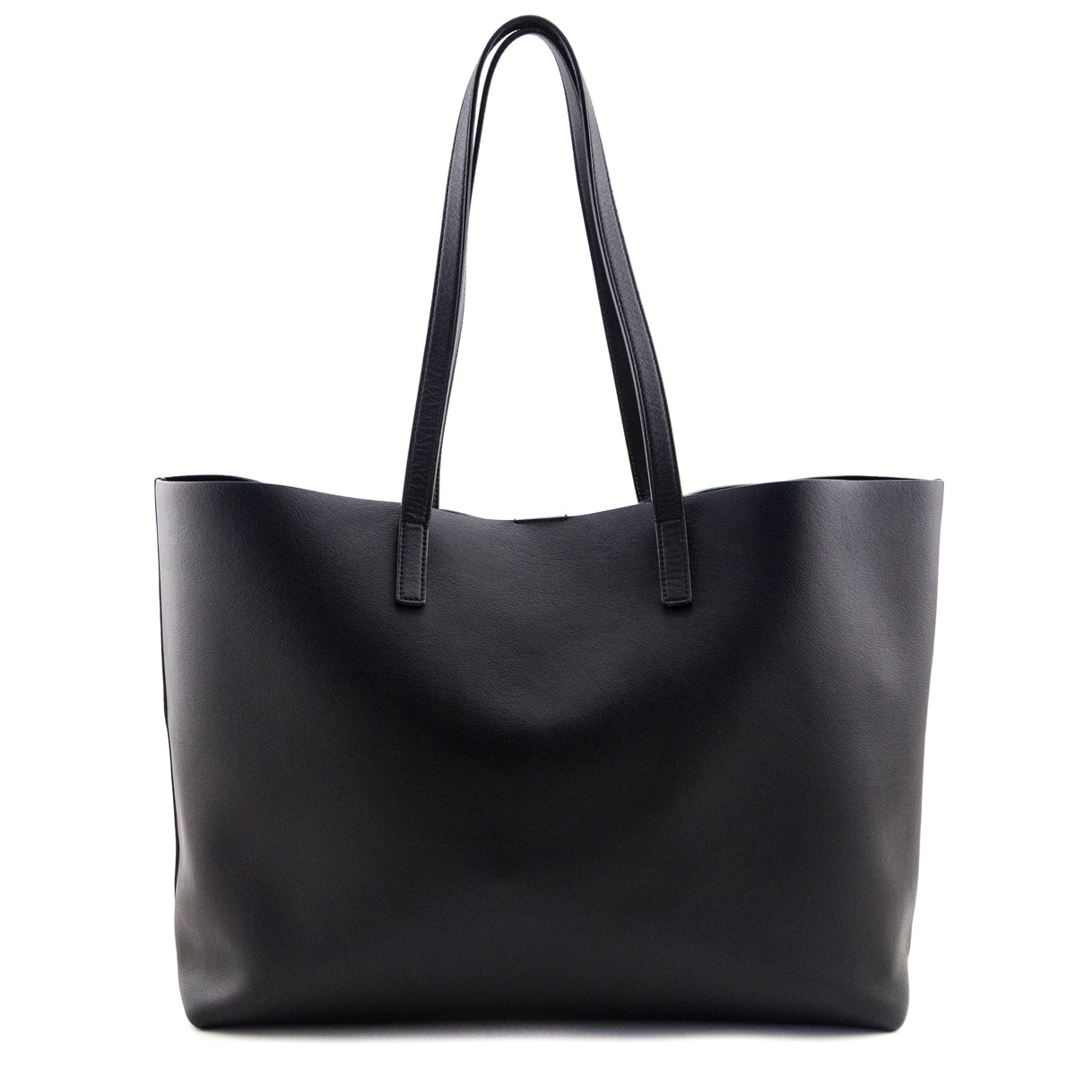 Saint Laurent Black Calfskin Large Shopping Tote E/W