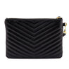 Saint Laurent Black Calfskin Matelasse Cassandre Monogram A5 Pouch - Love that Bag etc - Preowned Authentic Designer Handbags & Preloved Fashions