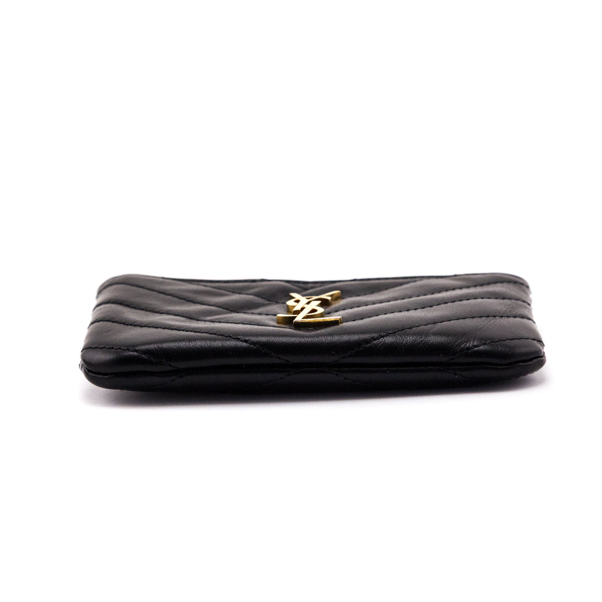 Saint Laurent Black Calfskin Matelasse Monogram Key Pouch - Love that Bag etc - Preowned Authentic Designer Handbags & Preloved Fashions