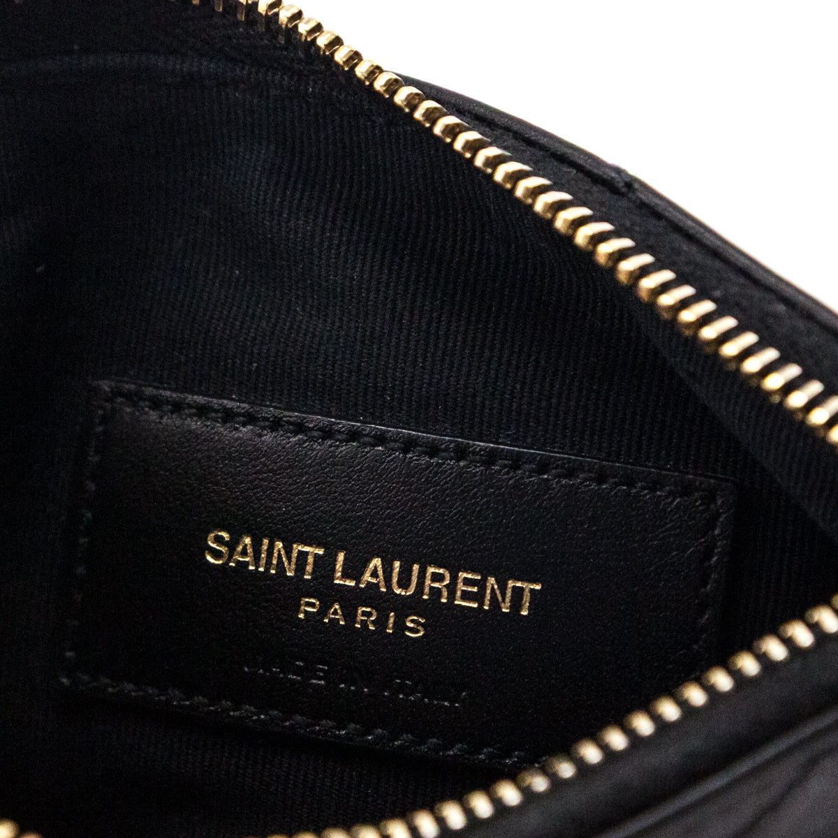 Saint Laurent Black Calfskin Matelasse Monogram Key Pouch - Love that Bag etc - Preowned Authentic Designer Handbags & Preloved Fashions
