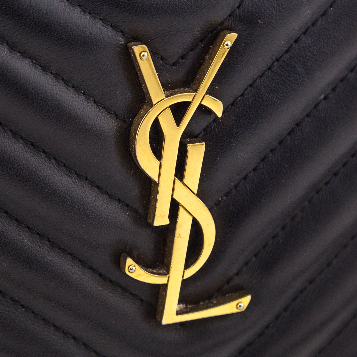 Saint Laurent Black Calfskin Matelasse Monogram Lou Camera Bag - Love that Bag etc - Preowned Authentic Designer Handbags & Preloved Fashions