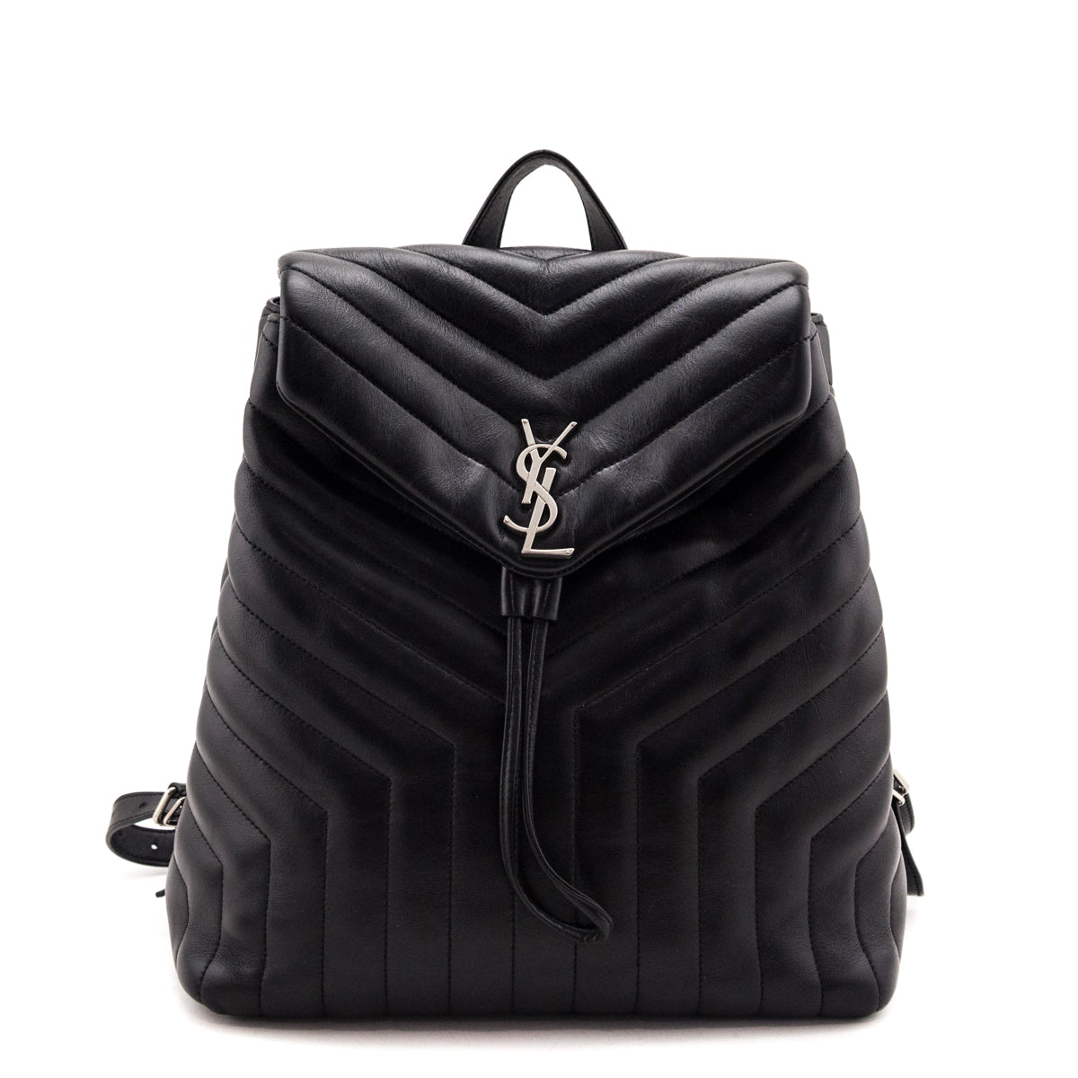 Saint Laurent Black Calfskin Quilted Medium Loulou Backpack - Love that Bag etc - Preowned Authentic Designer Handbags & Preloved Fashions