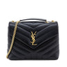 Saint Laurent Black Calfskin Y Quilted Monogram Small Loulou Chain Satchel - Love that Bag etc - Preowned Authentic Designer Handbags & Preloved Fashions