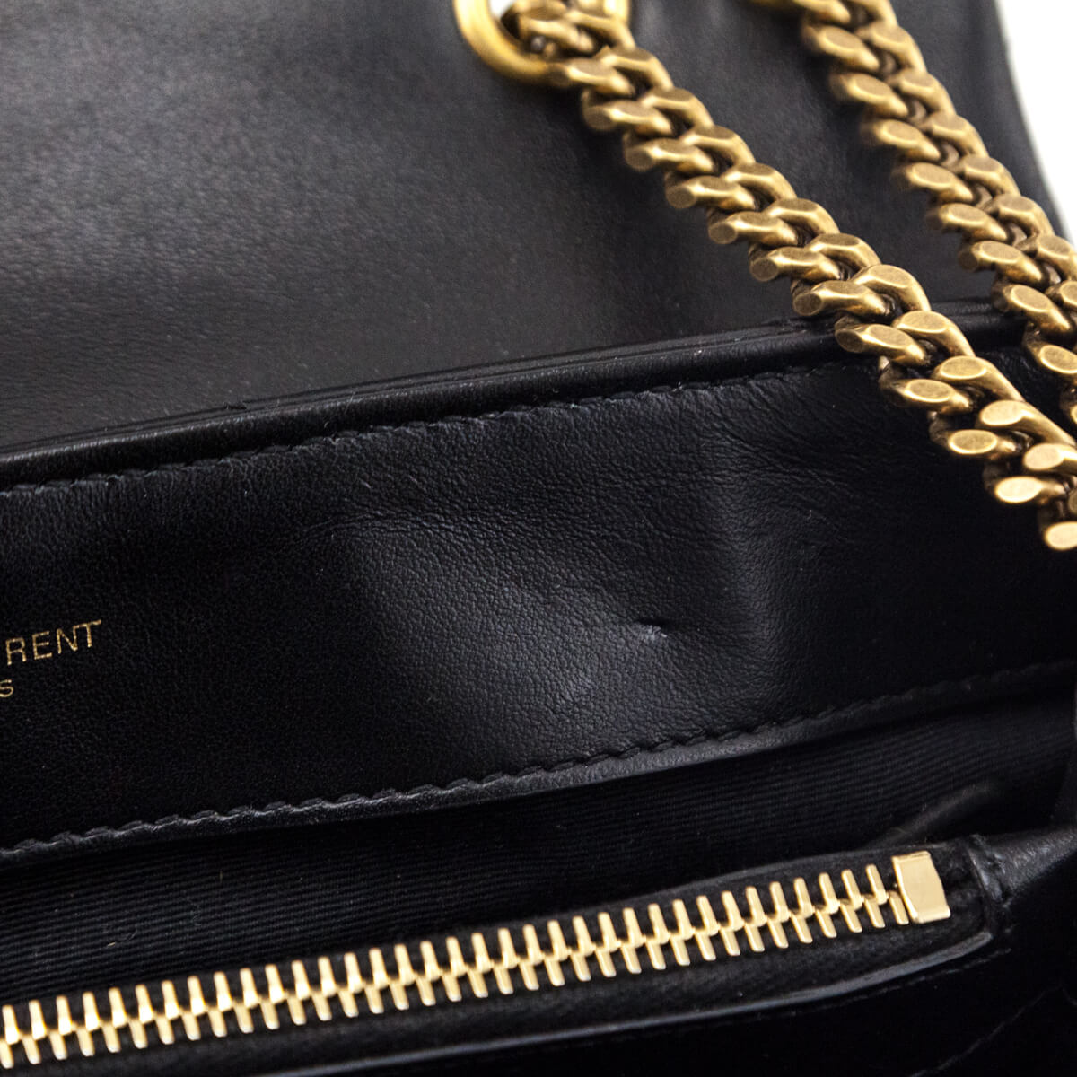 Saint Laurent Black Calfskin Y Quilted Monogram Small Loulou Chain Satchel