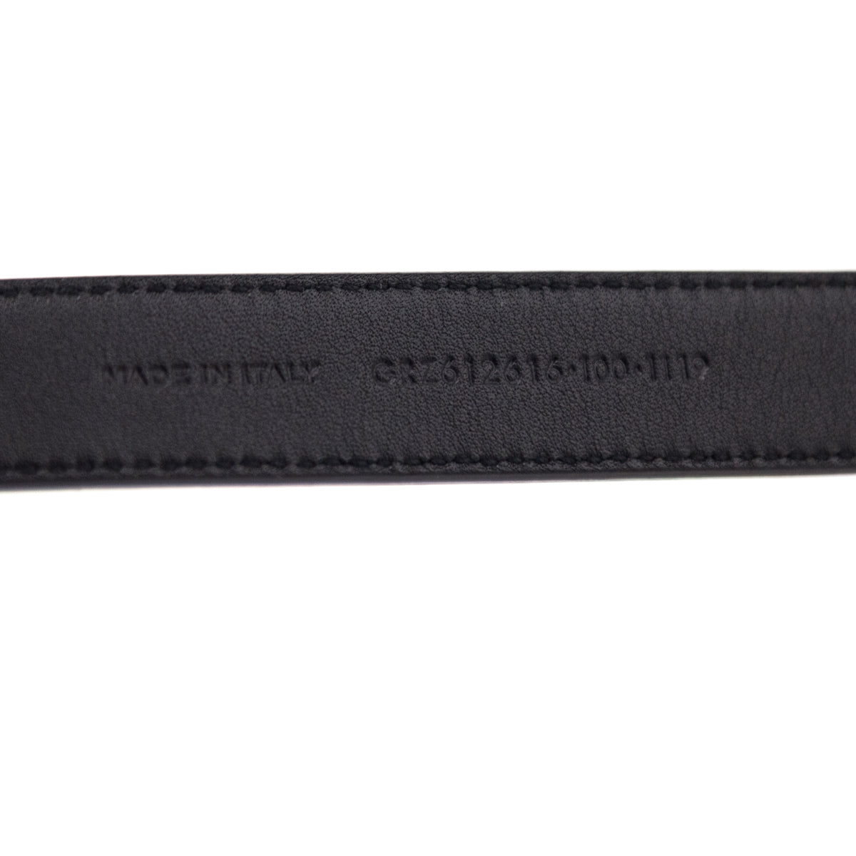 Saint Laurent Black Croc Embossed Skinny Monogram Belt