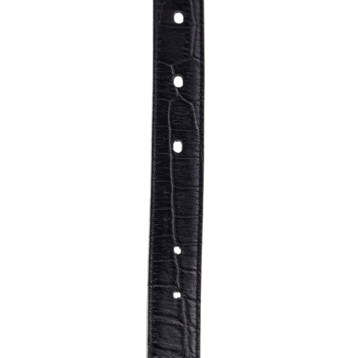 Saint Laurent Black Croc Embossed Skinny Monogram Belt
