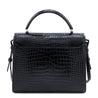 Saint Laurent Black Crocodile Embossed Calfskin Medium Classic Monogram Cassandra Top Handle - Love that Bag etc - Preowned Authentic Designer Handbags & Preloved Fashions