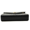 Saint Laurent Black Grain De Poudre Matelasse Chevron Large Monogram Satchel - Love that Bag etc - Preowned Authentic Designer Handbags & Preloved Fashions