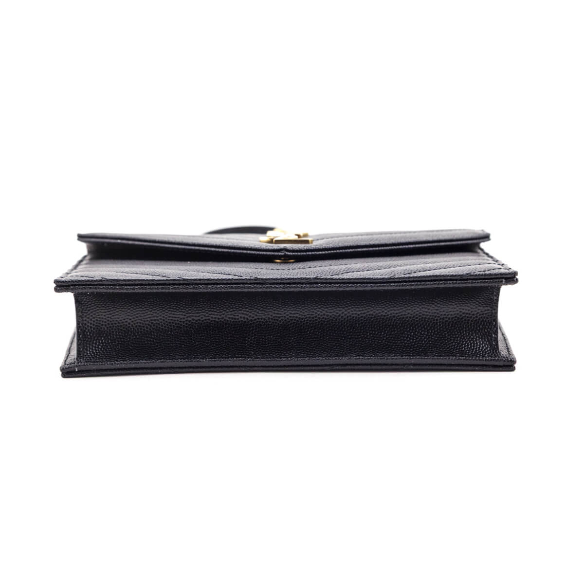 Saint Laurent Black Grain de Poudre Cassandre Chain Wallet