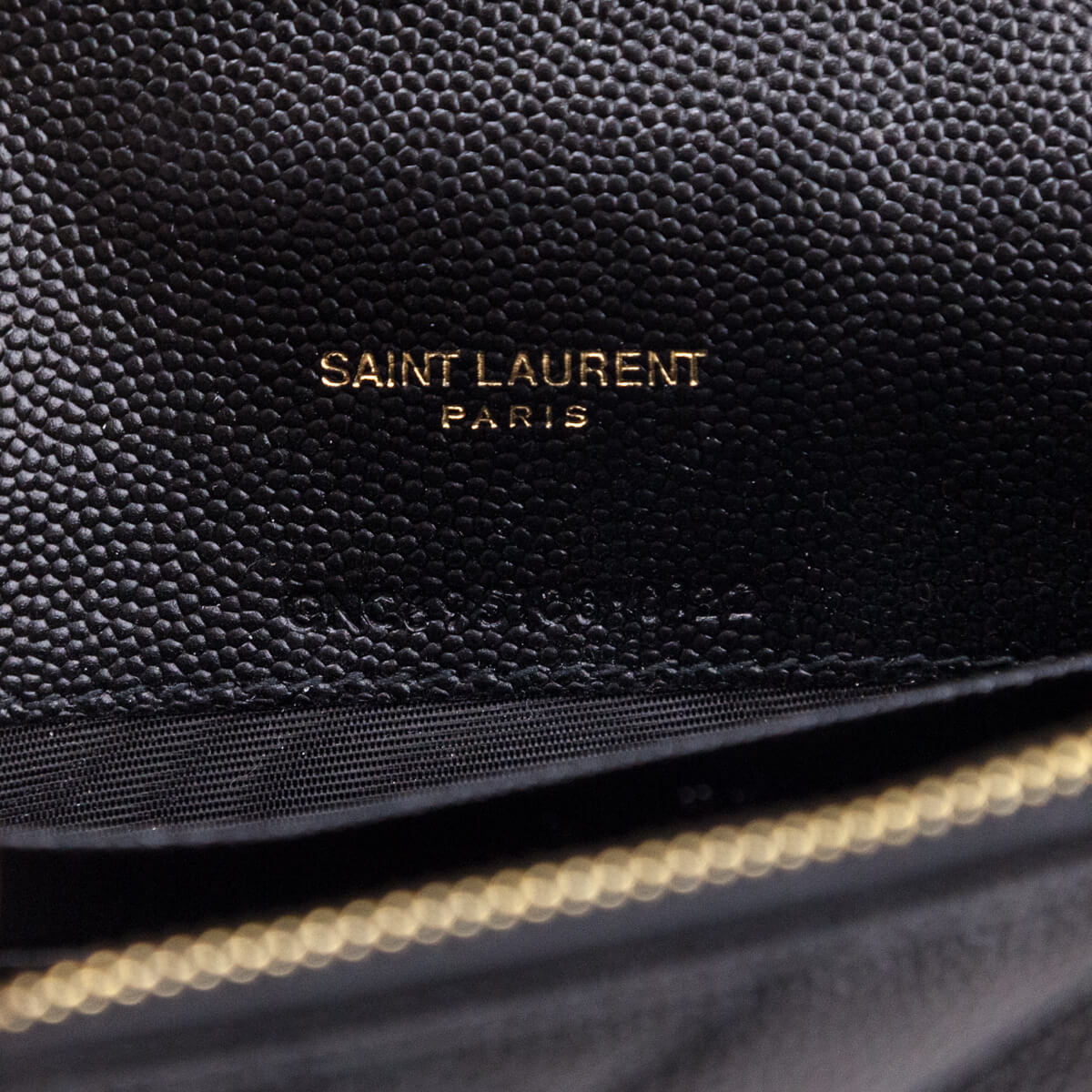 Saint Laurent Black Grain de Poudre Cassandre Chain Wallet