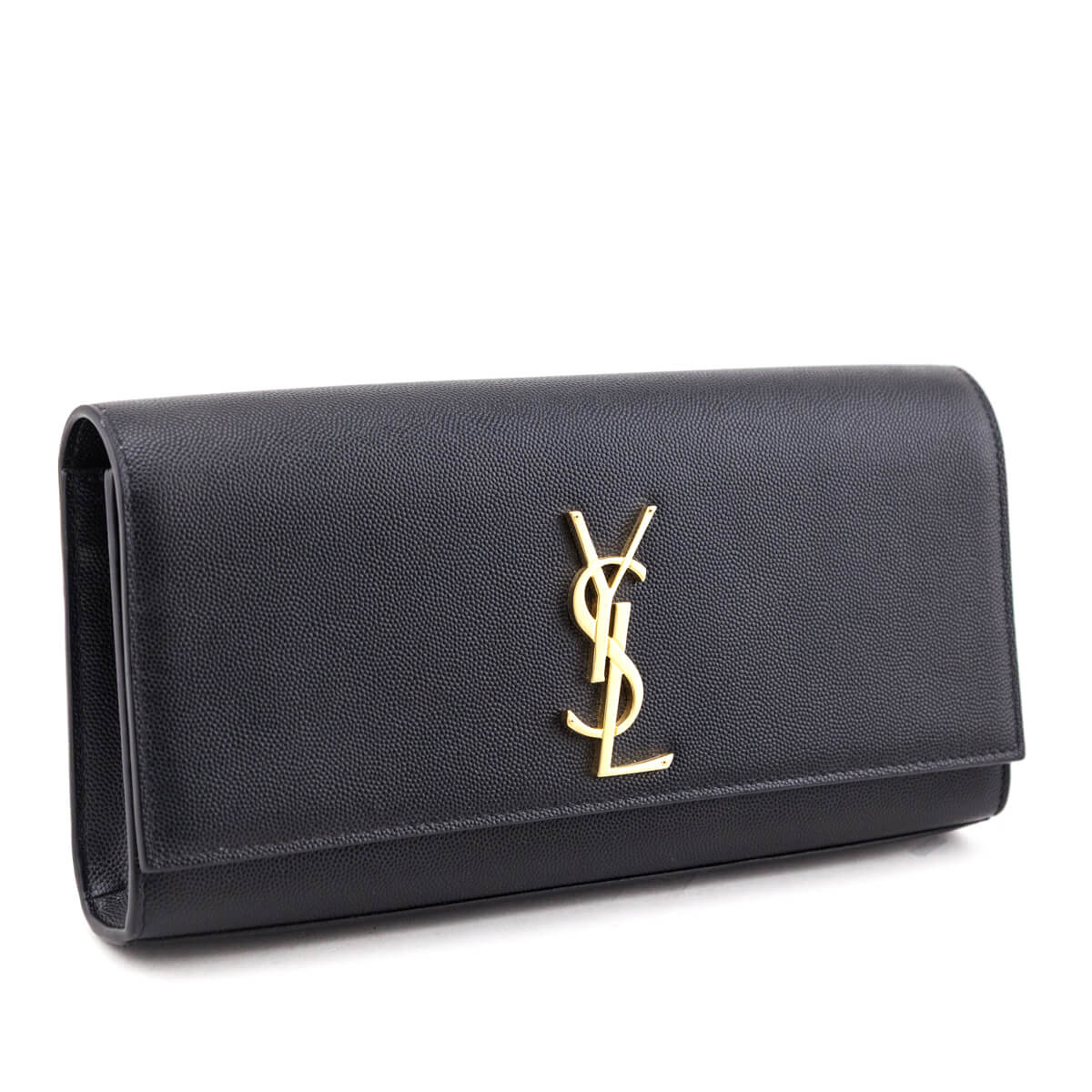 Saint Laurent Black Grain de Poudre Classic Kate Clutch
