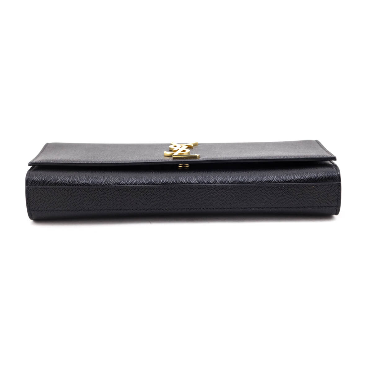 Saint Laurent Black Grain de Poudre Classic Kate Clutch