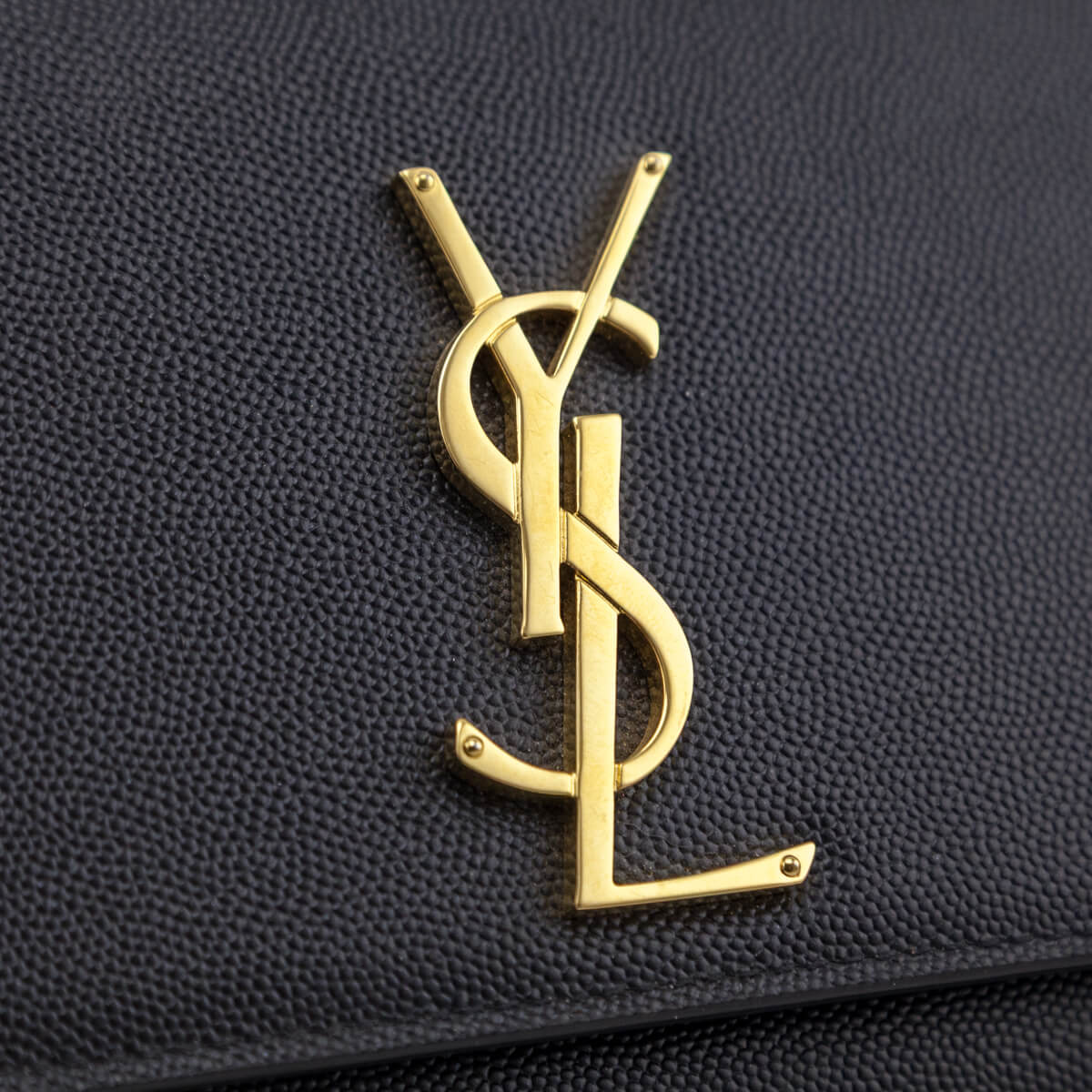 Saint Laurent Black Grain de Poudre Classic Kate Clutch