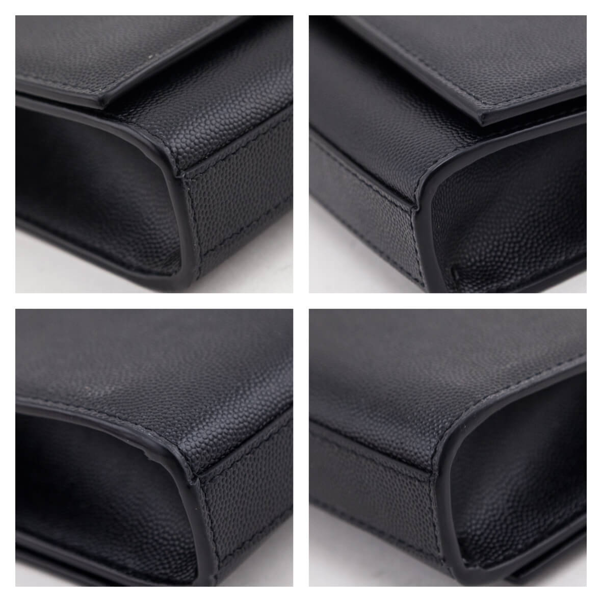 Saint Laurent Black Grain de Poudre Classic Kate Clutch