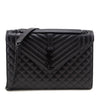 Saint Laurent Black Grain de Poudre Mixed Matelasse Triquilt Large Monogram Satchel - Love that Bag etc - Preowned Authentic Designer Handbags & Preloved Fashions