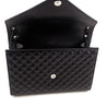 Saint Laurent Black Grain de Poudre Mixed Matelasse Triquilt Large Monogram Satchel - Love that Bag etc - Preowned Authentic Designer Handbags & Preloved Fashions