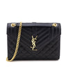 Saint Laurent Black Grain de Poudre Mixed Matelasse Triquilt Medium Monogram Satchel - Love that Bag etc - Preowned Authentic Designer Handbags & Preloved Fashions