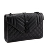 Saint Laurent Black Grain de Poudre Mixed Matelasse Triquilt Medium Monogram Satchel - Love that Bag etc - Preowned Authentic Designer Handbags & Preloved Fashions