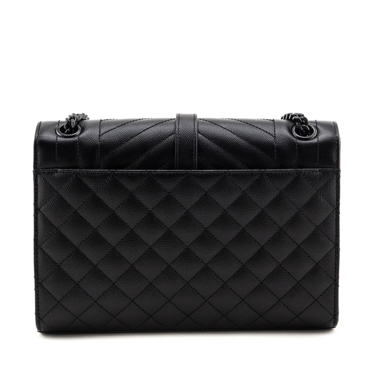 Saint Laurent Black Grain de Poudre Mixed Matelasse Triquilt Medium Monogram Satchel - Love that Bag etc - Preowned Authentic Designer Handbags & Preloved Fashions