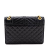 Saint Laurent Black Grain de Poudre Mixed Matelasse Triquilt Medium Monogram Satchel - Love that Bag etc - Preowned Authentic Designer Handbags & Preloved Fashions