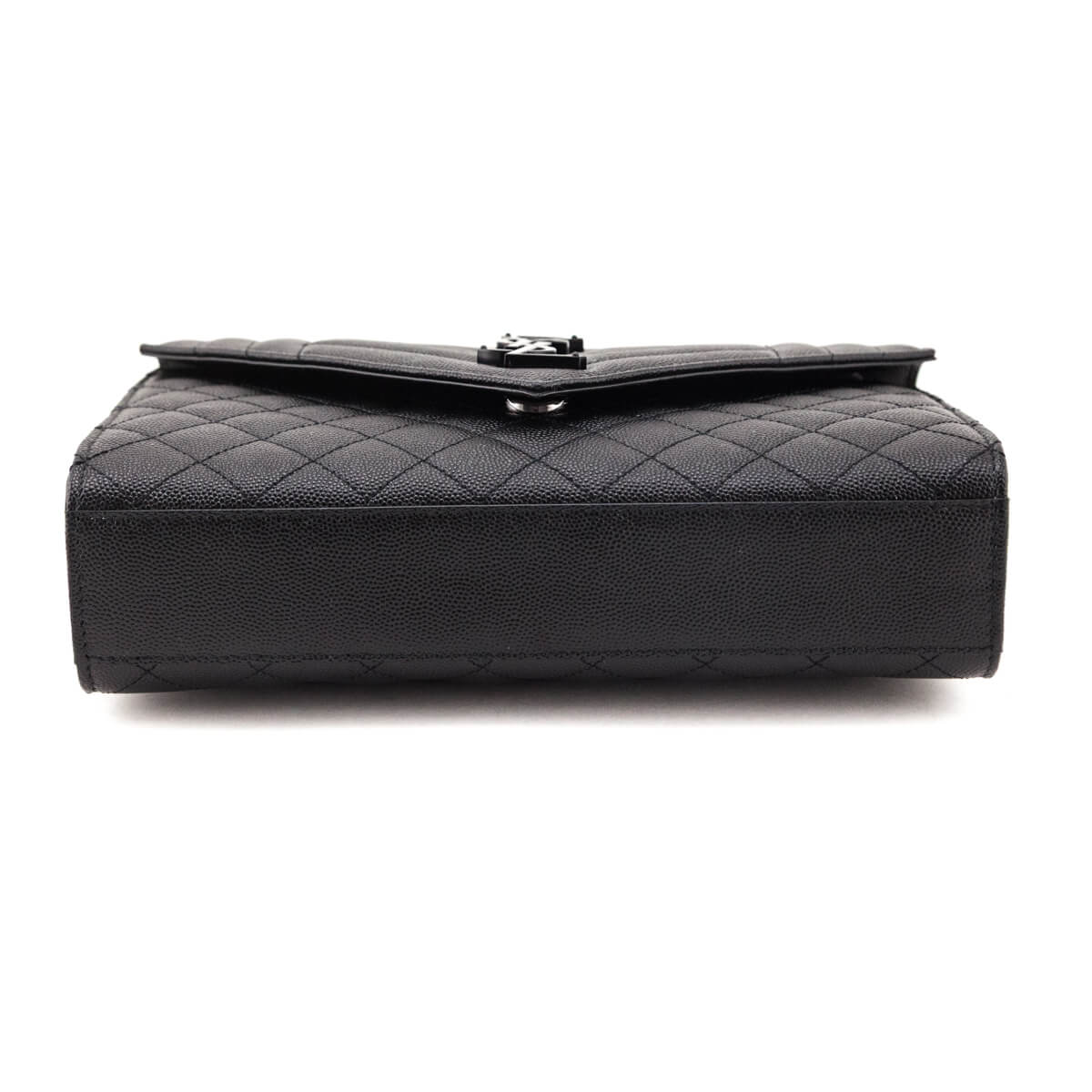 Saint Laurent Black Grain de Poudre Mixed Matelasse Triquilt Medium Satchel