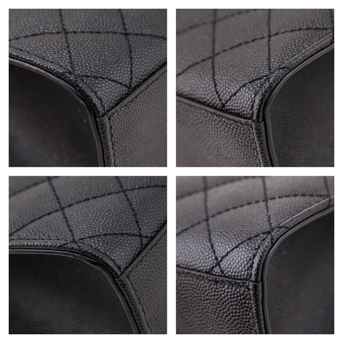 Saint Laurent Black Grain de Poudre Mixed Matelasse Triquilt Medium Satchel