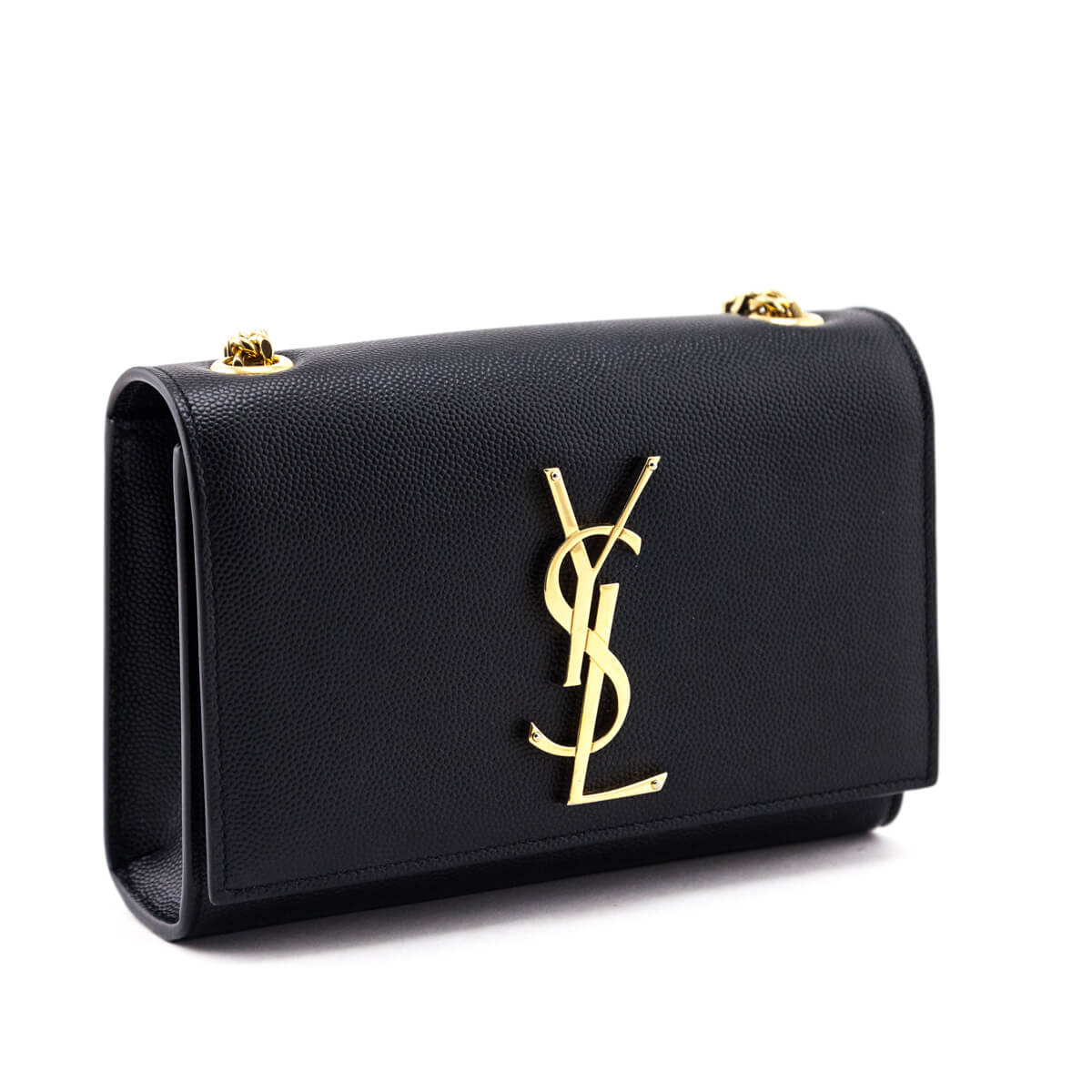Saint Laurent Black Grain de Poudre Small Monogram Kate Chain Bag - Love that Bag etc - Preowned Authentic Designer Handbags & Preloved Fashions