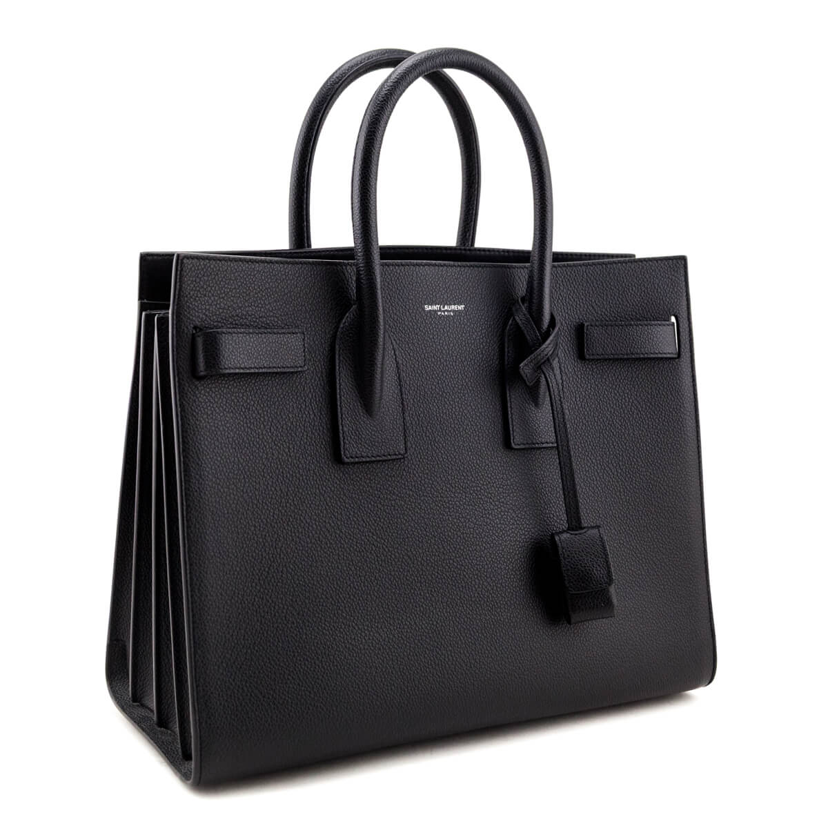 Saint Laurent Black Grained Calfskin Small Sac De Jour - Love that Bag etc - Preowned Authentic Designer Handbags & Preloved Fashions