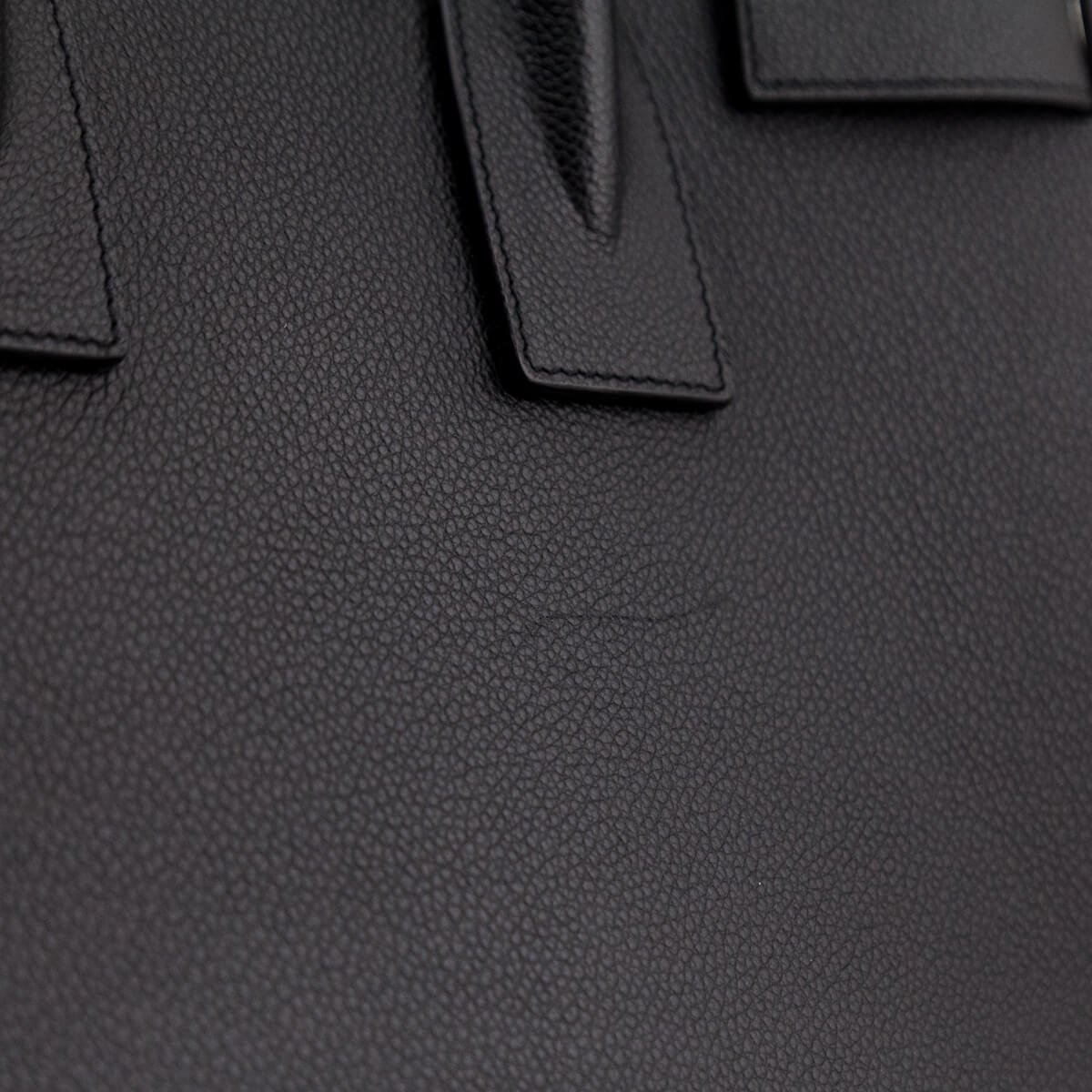 Saint Laurent Black Grained Calfskin Small Sac De Jour - Love that Bag etc - Preowned Authentic Designer Handbags & Preloved Fashions