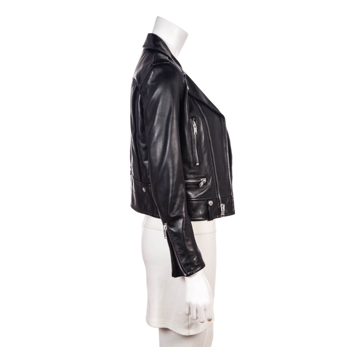 Saint Laurent Black Lamb Leather Biker Jacket Size S | FR 38 - Love that Bag etc - Preowned Authentic Designer Handbags & Preloved Fashions