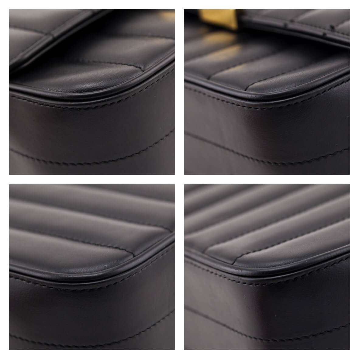 Saint Laurent Black Lambskin Vertical Matelasse Medium Vicky Bag