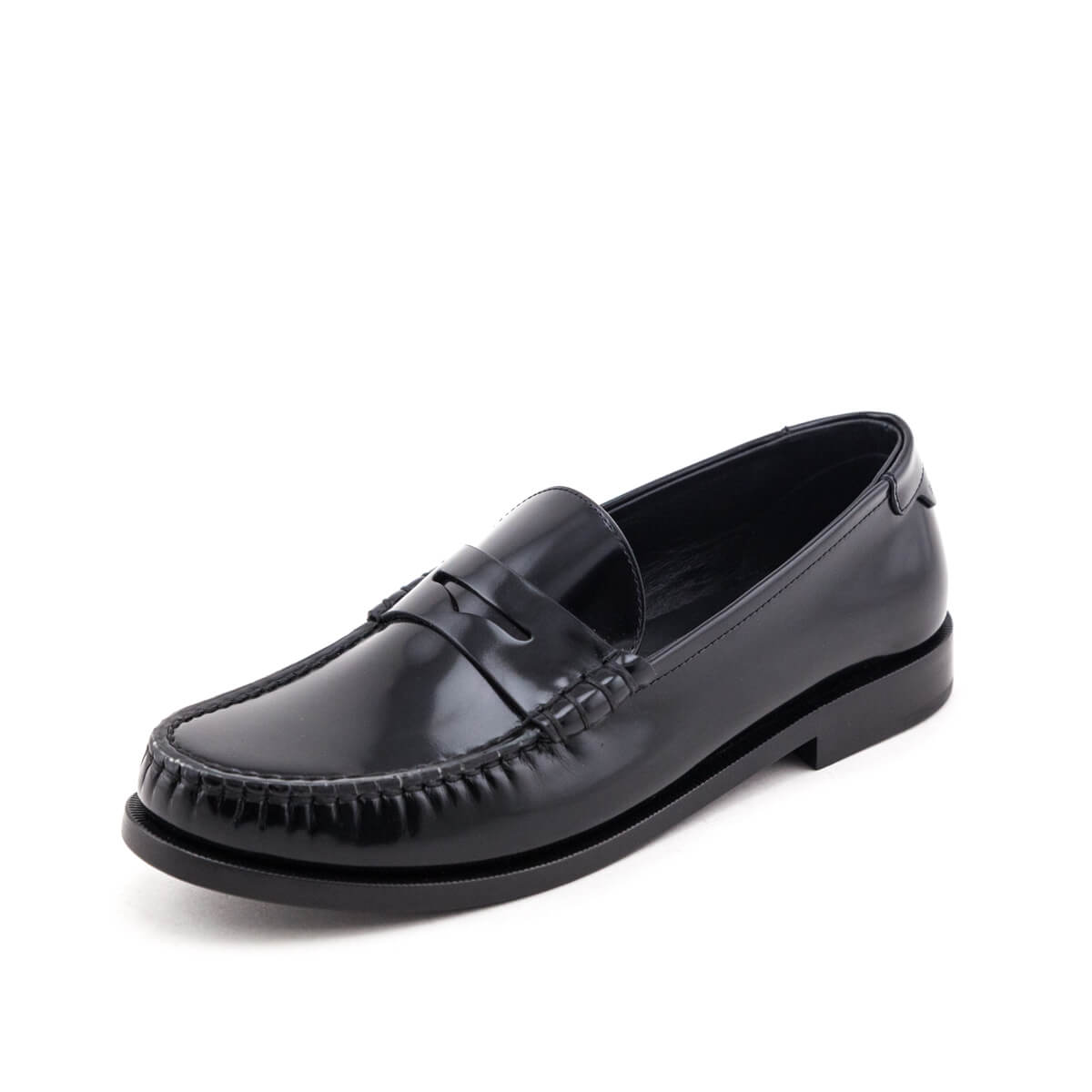 Saint Laurent Black Le Loafer Glossed Leather Loafers Size US 8.5 | EU 38.5 - Love that Bag etc - Preowned Authentic Designer Handbags & Preloved Fashions