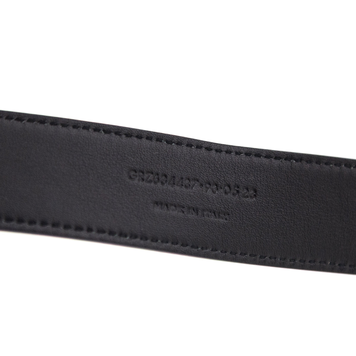 Saint Laurent Black Leather Monogram Belt