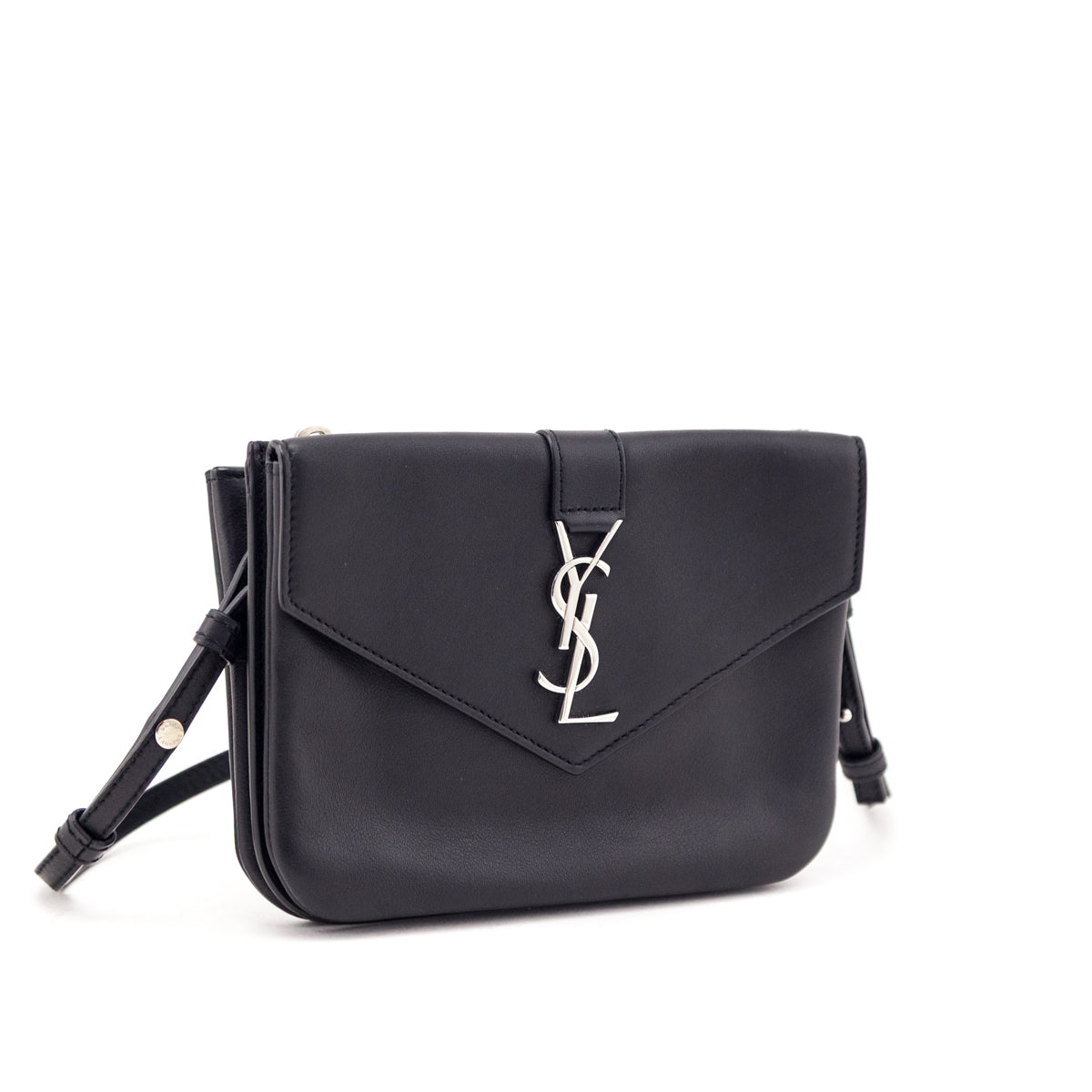 Saint Laurent Black Monogram Tri Pocket Crossbody - Love that Bag etc - Preowned Authentic Designer Handbags & Preloved Fashions